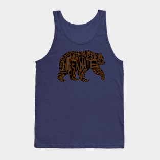 Bear Typography Black Background Tank Top